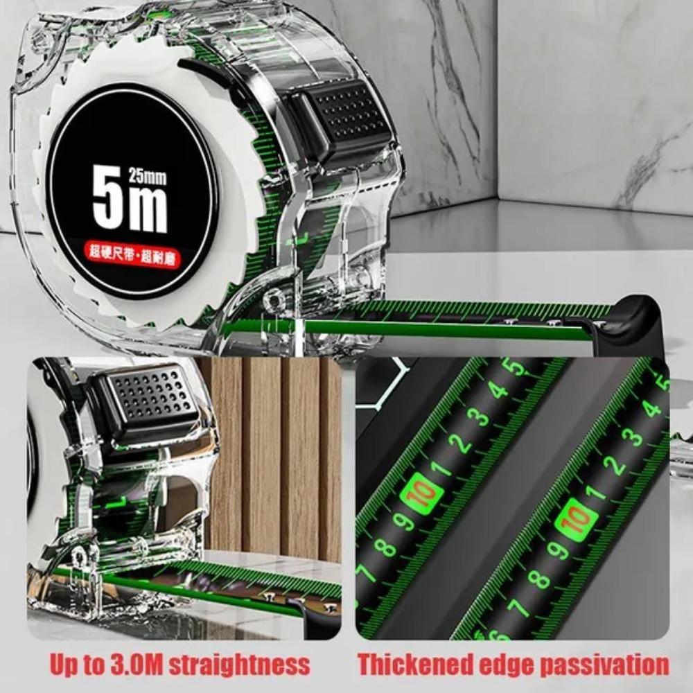 Self Locking Fluorescent Steel Tape Measure HighPrecision Ruler Measuring Tool Widened Meter Ruler