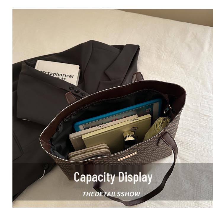 2025 Women's Large Capacity Vintage PU Tote Shoulder Bag