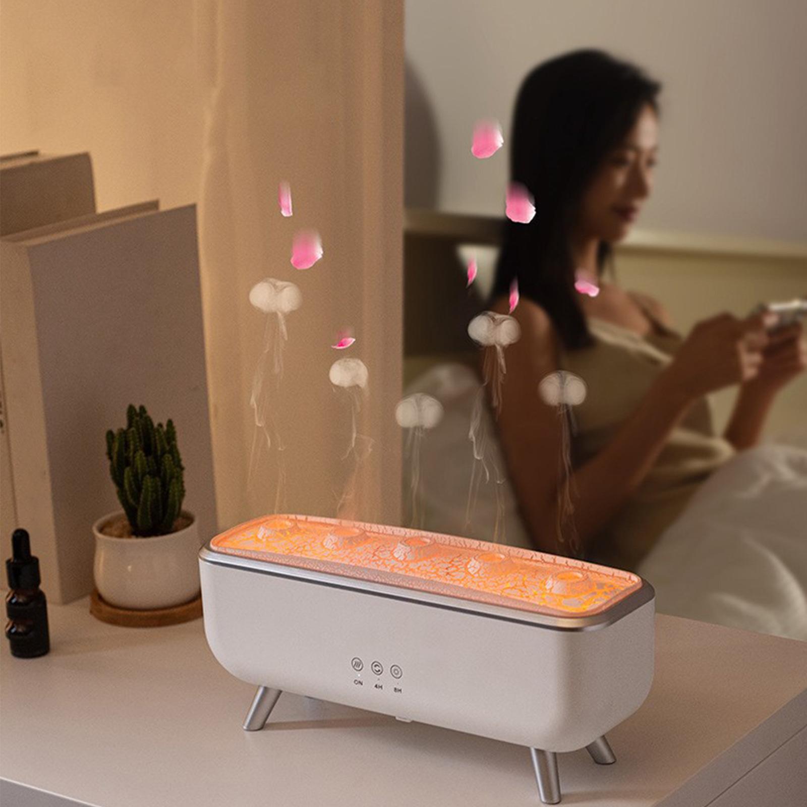 

Увлажнитель воздуха Ring Flame с функцией захвата звука, цветной свет «медуза» с дистанционным управлением, аромамашина с пористым расширением для масел One Size белый