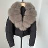 Womens Short Warm Puffer Coat With Real Fox Fur Collar Lightweight Down Jacket Winter Urban Commute