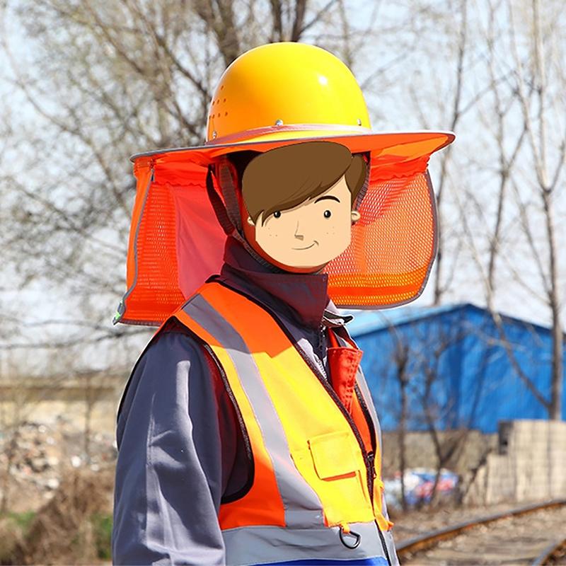 Sommer Sonnenschutz Sicherheit Schutzhelm Nackenschutz Helme Reflektierende Hutkrempe Reflektierende Kappenabdeckung Für Bauarbeiter