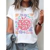 Europäische Größe Damen Bohemian Lehrer T-Shirt - Teach Love Inspire Grafik-T-Shirt mit floralen Akzenten, zarte Pastellfarben - für Lehrer-Tag Geschenke