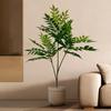 High-End Faux Potted Plant with Green Painted Wooden Leaves for Home and Courtyard Décor.