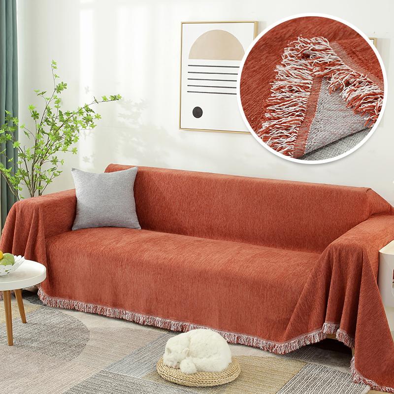 Universal Sofa Towel Solid Fringe Sofa Napkin Summer Camping Blanket Shawl Cloth Full Cover Sofa Cushion Nordic Style Home Hotel