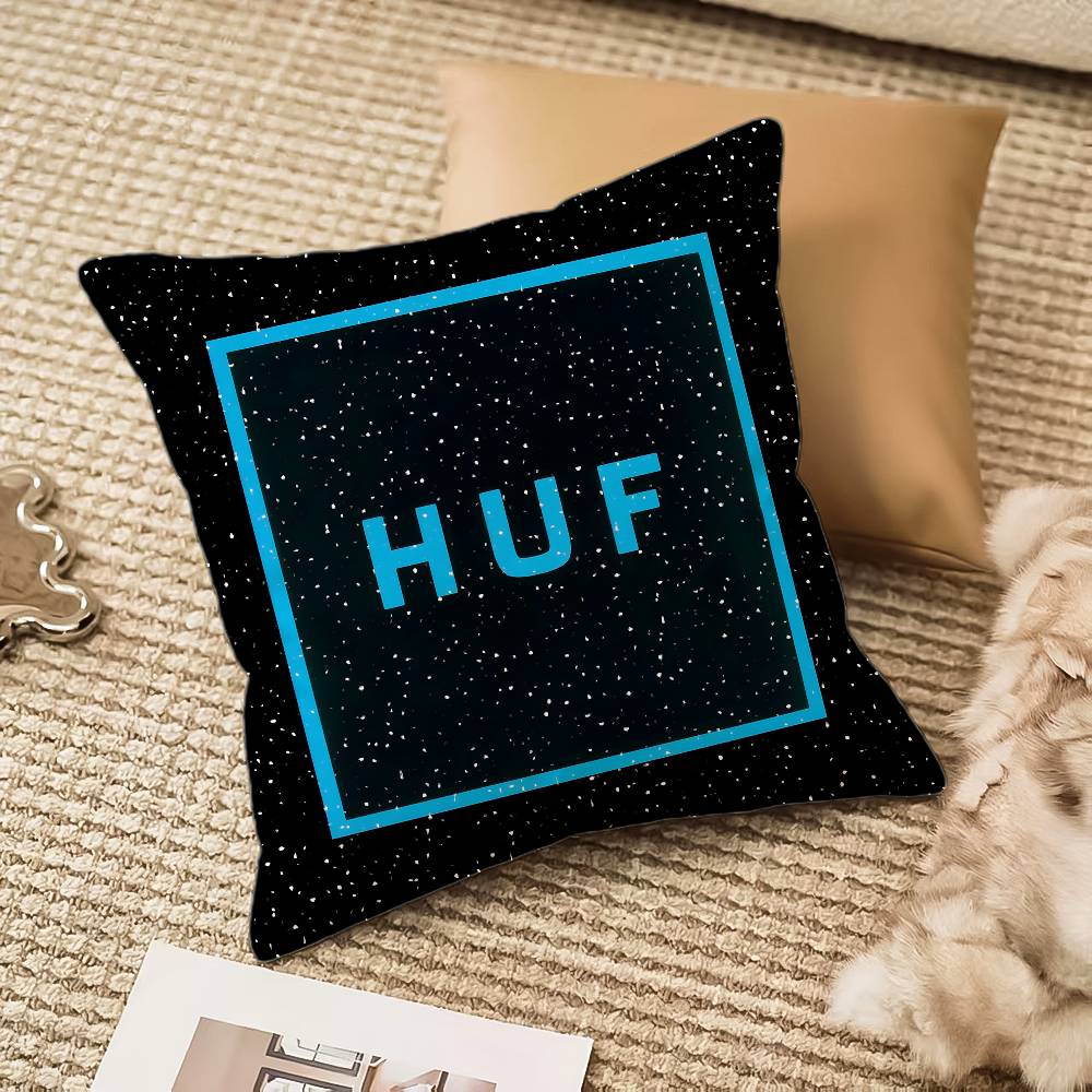 Skateboard Aesthetic Design H-HUF-MT Pillow Case Comfort Sofa Bed Silky Elegant Invisible Zipper Decorative Cushion Cover