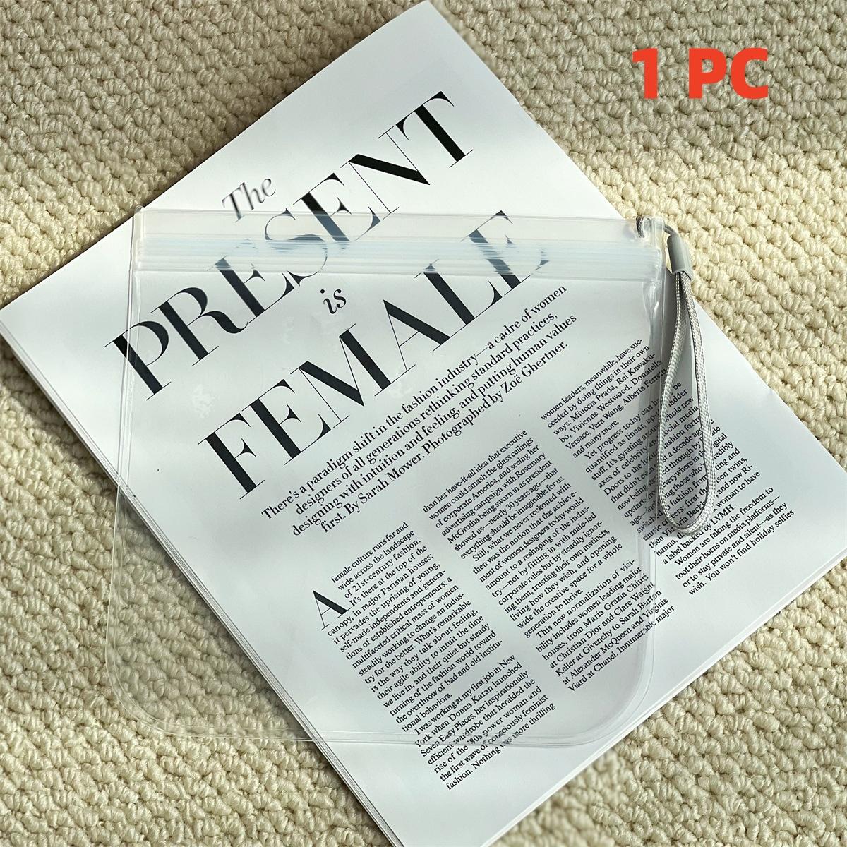 

1/2pcs Luggage Transparent Travel Use Leakproof Flight Make Up Waterproof For Women Reusable Airport Security Toiletry Bag