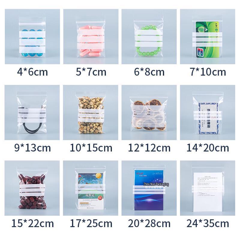 Pungi de probă auto-sigilante pe care se poate scrie (Pachet de 100)