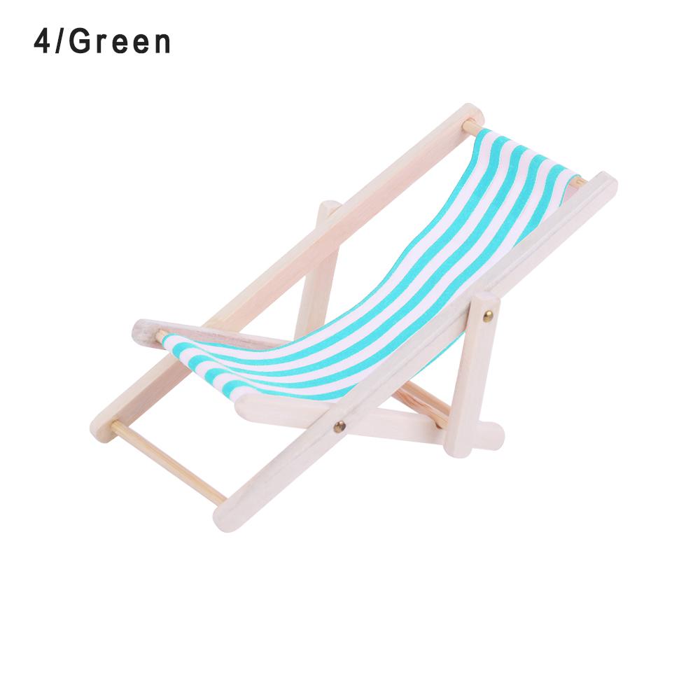 Furniture1:6/1:12 Plastic Garden Bench Chair Doll Beach Chair Foldable Deckchair Dollhouse Decor Doll Chair Toy Doll Accessories