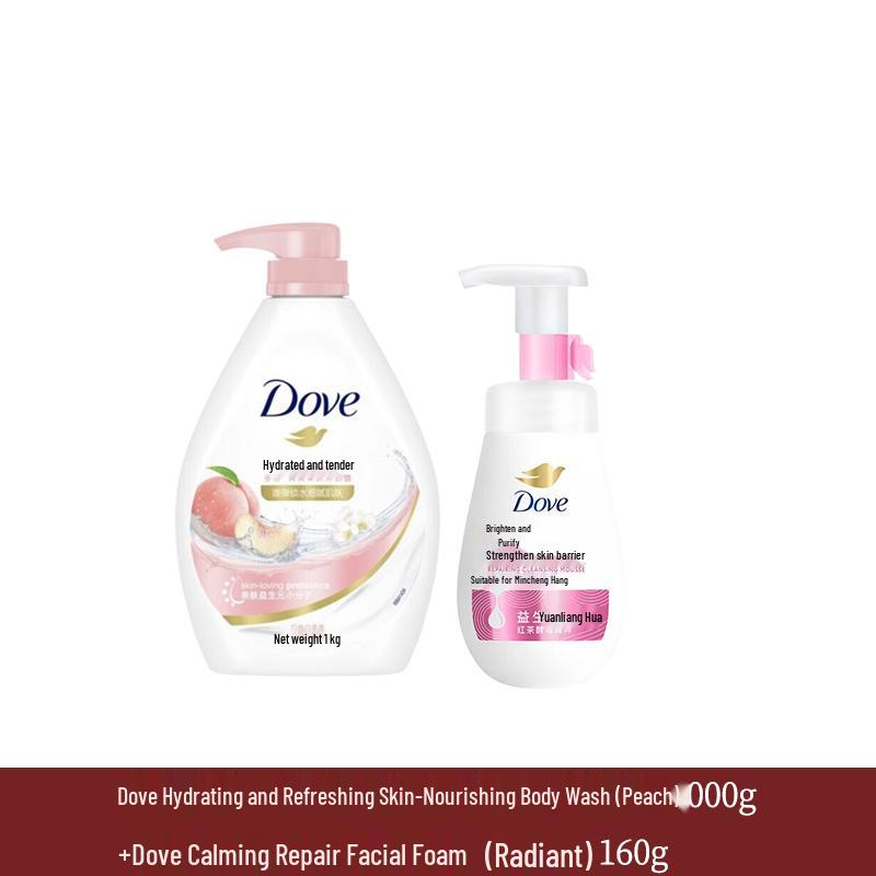 Dove Peach Blossom Body Wash & Radiant Facial Cleanser Set