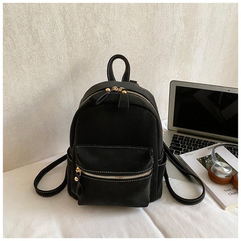 Winter new simple solid color backpack high value trend casual fashion commuter women s backpack