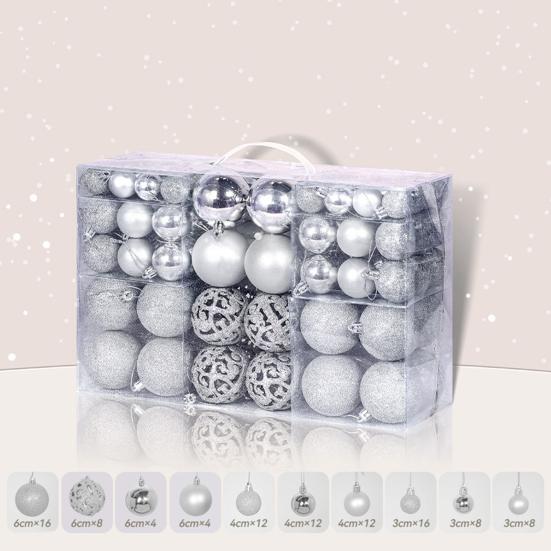 100 ks Vánoční koule ozdoby Plastové nerozbitné závěsné koule Dekorace na vánoční stromek Sváteční domácí párty dekor