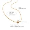 Simple Pendant Necklace Titanium Steel Chain Necklace Fashion Zirconia Necklace  for Woman