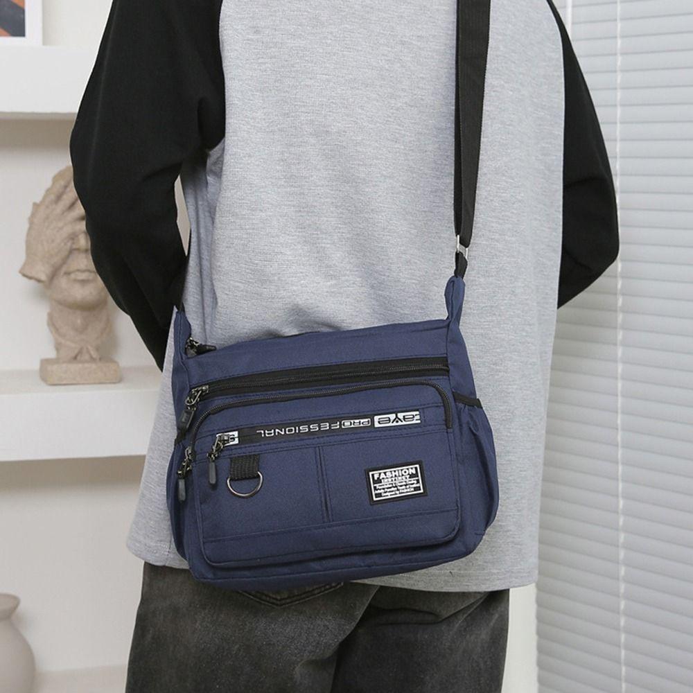 Multi Pockets Casual Crossbody Bag Crossbody Storage Bag Vintage Men Satchel Bag Working