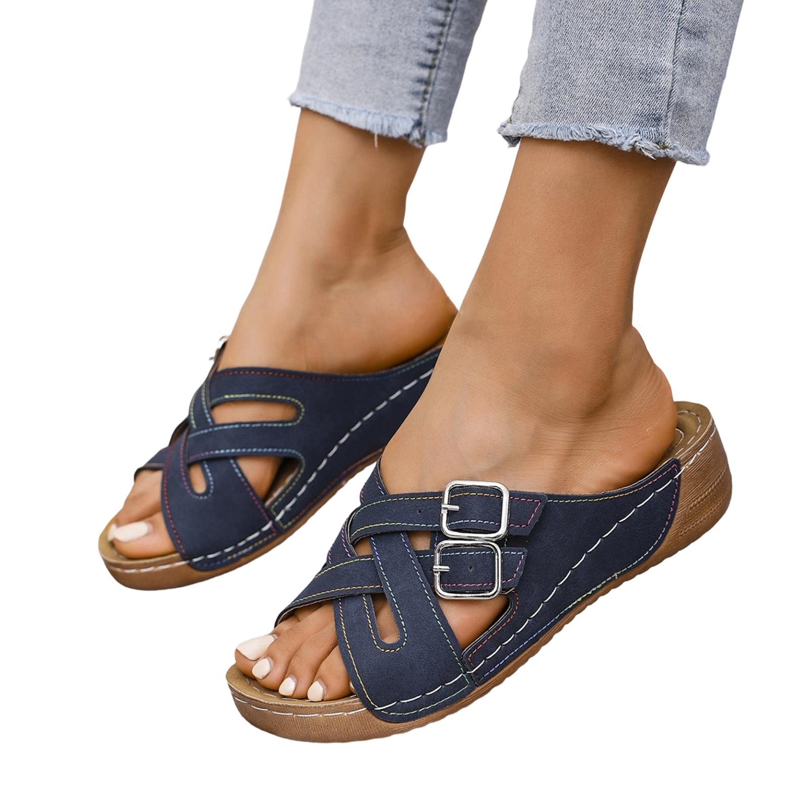 

Women s strappy high heels pointed-toe high heels fashionable high heels mid-heel, chunky heels 41 синій