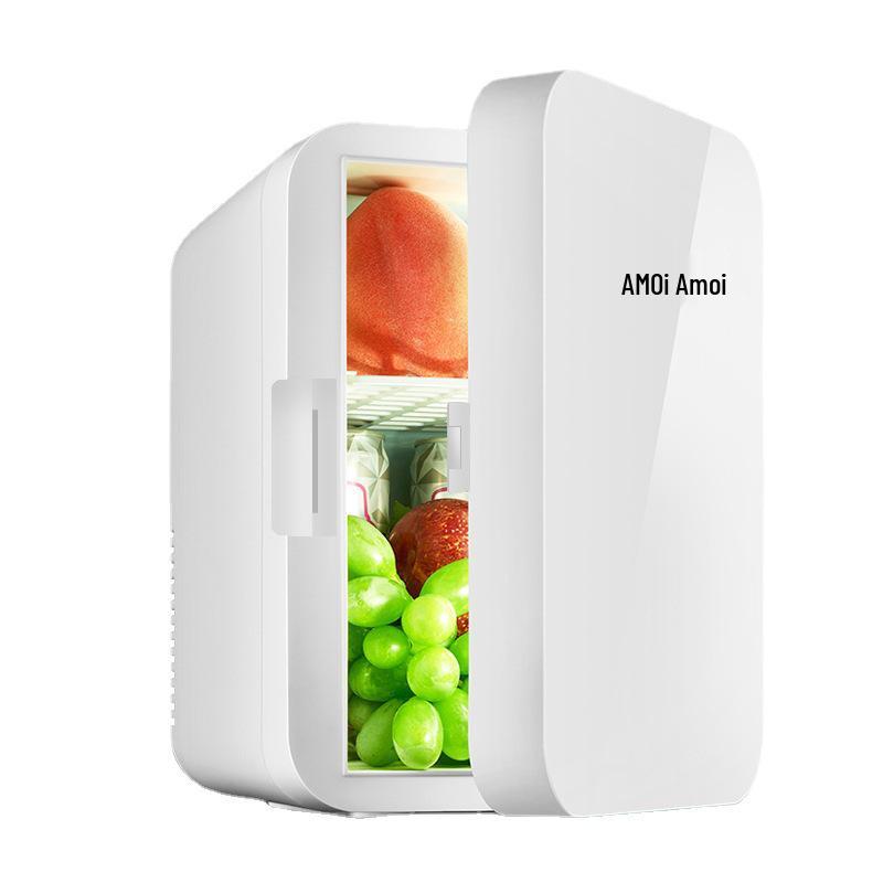 Xiaxin 8L Dual-Use Car & Home Mini Fridge with Semiconductor Cooling for Dorms, Masks, and Medicine.