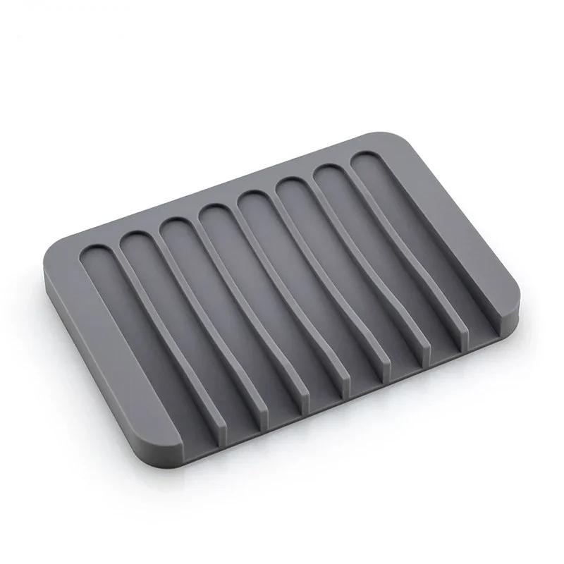 Home Improvement Bathroom Hardware Anti - Skidding Flexible Silicone Tray Soapbox Soap Dishes Plate Holder