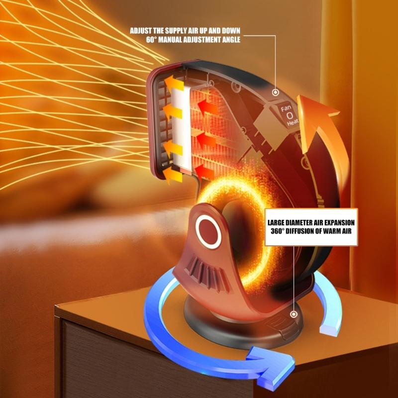 Pack of 2 Portable 12V Automotive Heaters Offering Rapid Warming Up Technology and Adjustable Airflows for Efficient Defrosting and Warming in Car