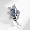 New Fashion Design Luxury And Elegant Blue Flower Brooch Light Luxury And Versatile  Women  Accessories
