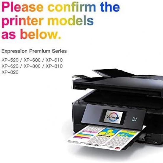 Uniwork Remanufactured Ink Cartridge Replacement for Epson 273 XL 273XL Use for Expression XP-520 X-P820 XP-620 XP-610 XP-800 XP-810 Printer Tray,