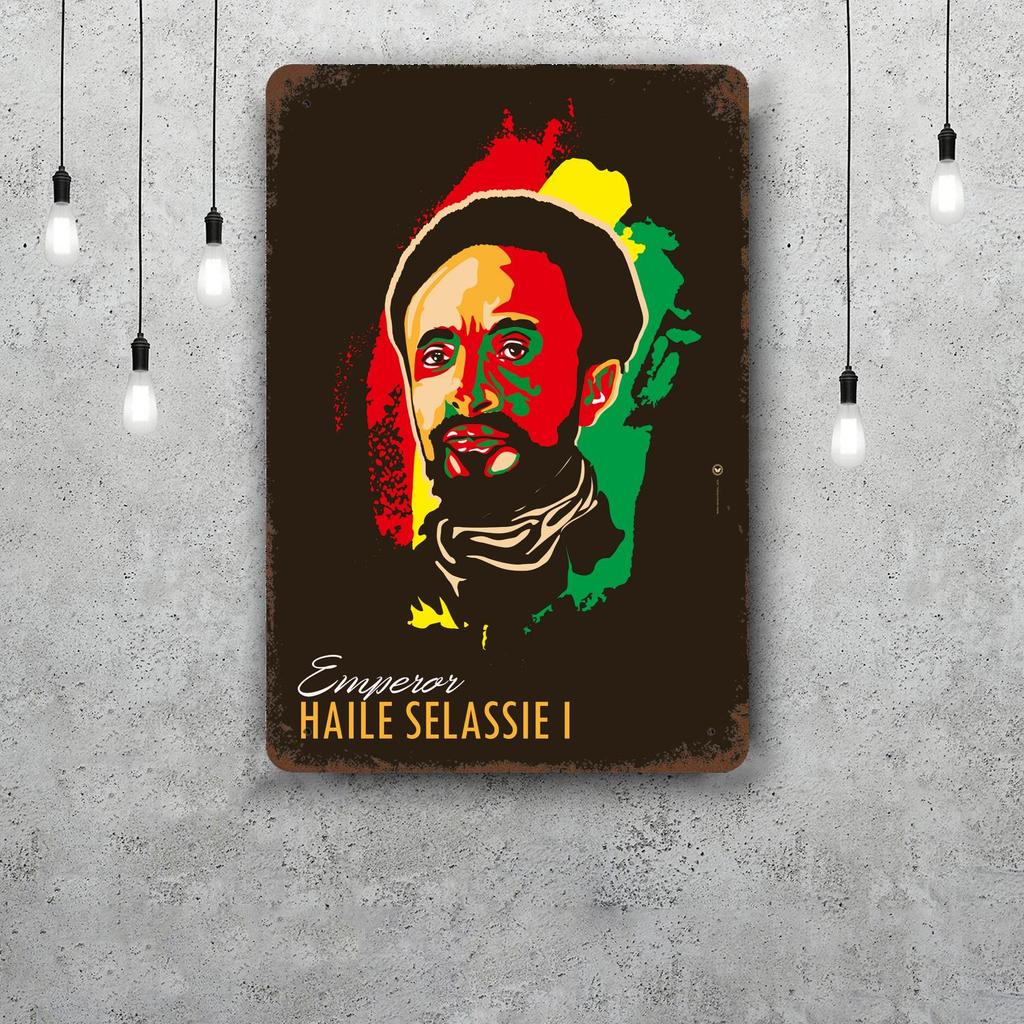 Haile Selassie Classic Poster Rusty Metal Plaque Retro Decorative Plate Bar Man Cave Garage Club Metal Sign Wall Decoration