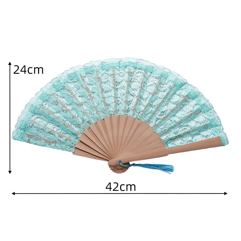 Lace Hand Fan Elegant Lace Folding Fan with Tassel for Women Vintage European Dance Performance Prop Portable Fan Summer