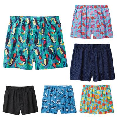 Herren-Boxershorts mit elastischem Bund, bedruckt, locker, nahtlos, schnelltrocknend, feuchtigkeitsableitend, Übergröße, dünne Homewear-Schlafshorts, Sommerunterhose