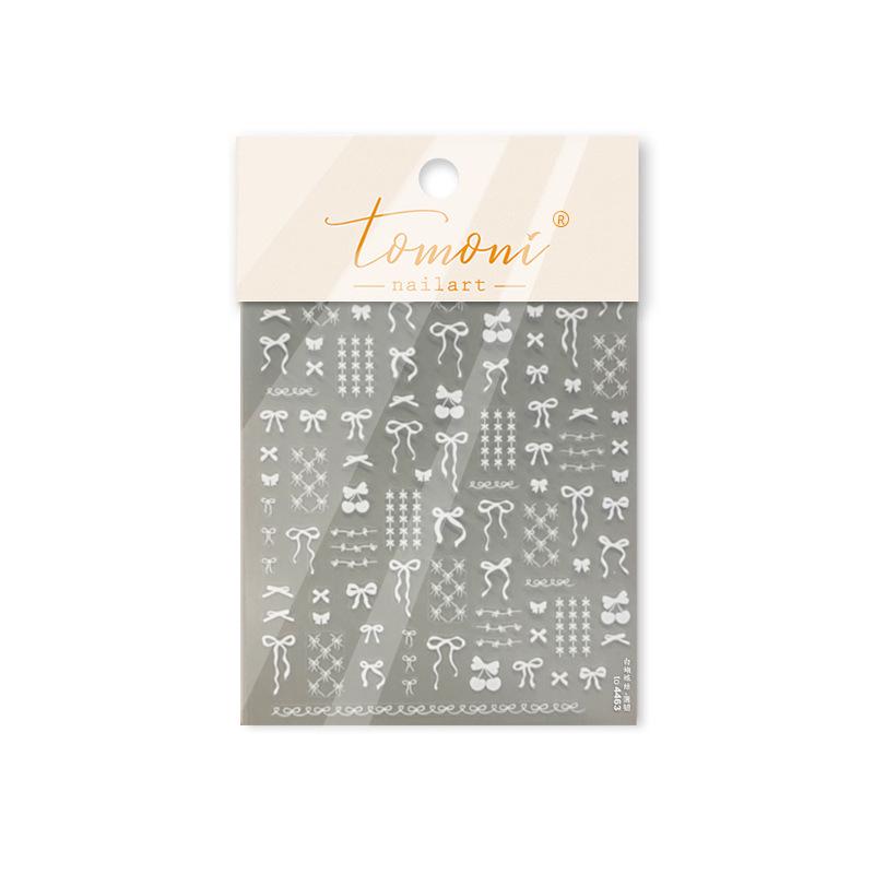 Tomoni Thin & Tough Japanese Nail Stickers - Hot-Selling Phone Case Accessories with Pink & Blue Bow Nail Art