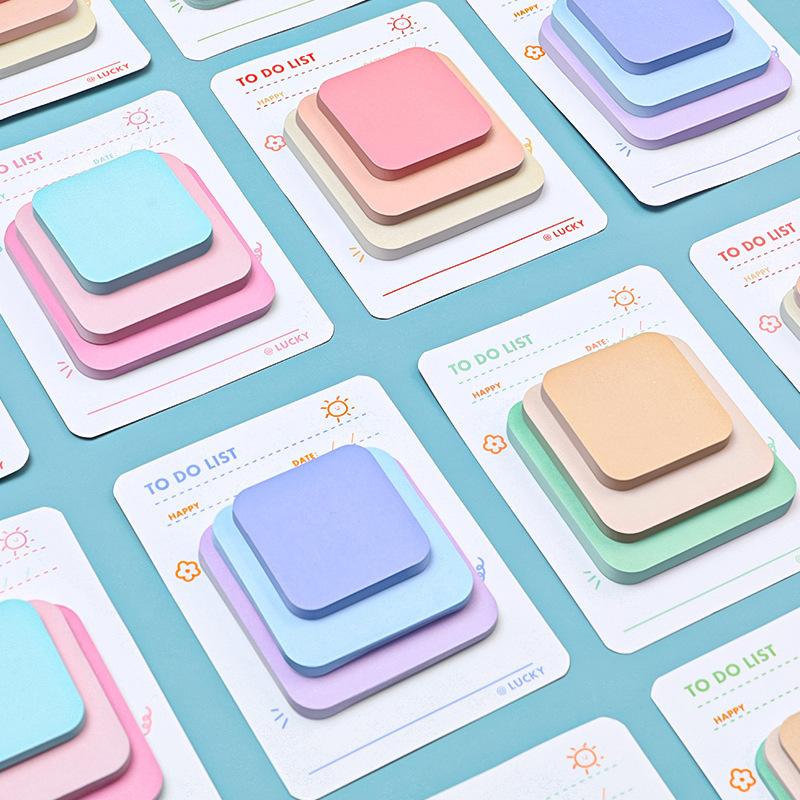 Multicolor Memo Pad 3 Size Adhesive Notepad Decal Scrapbooking DIY Diary Sticky Note Office Supplies Kawaii Stationery