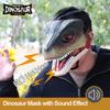 Maschera Dinosauro Velociraptor Park con Suoni Plastica Dura Halloween Cosplay Giocattolo Dinosauro Costume Cos per Bambini Regalo di Compleanno