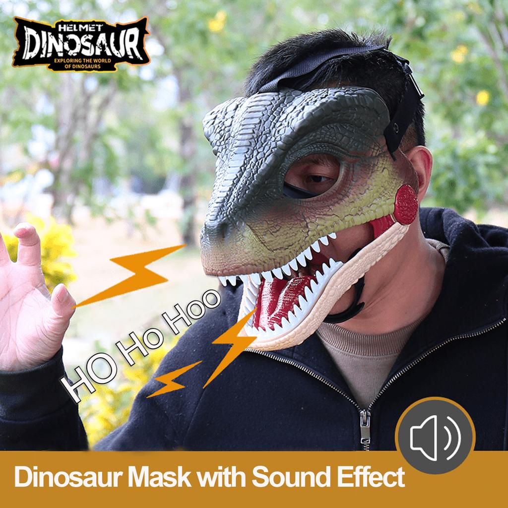 Maschera Dinosauro Velociraptor Park con Suoni Plastica Dura Halloween Cosplay Giocattolo Dinosauro Costume Cos per Bambini Regalo di Compleanno