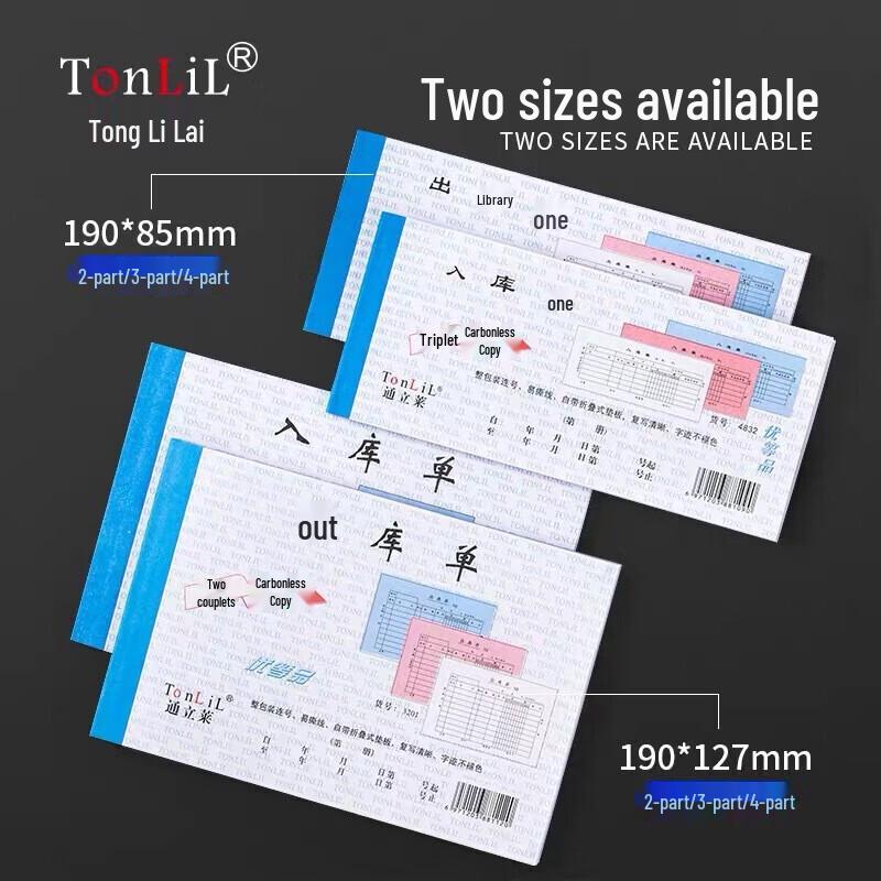 TonLiL 72K Carbonless Duplicate Sales Receipt Books
