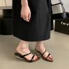 Pointed Slope Heel Set Toe Cool Slippers Women's Summer Wear New Niche Thin Strap One-word Slippers Women