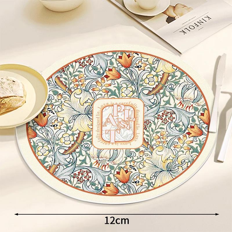 4pcs Round Coasters Anti Slip Placemats Modern Table Mat Dining Table Mat Round Drink Cup Coasters Mug Cup Pad Tableware Pads
