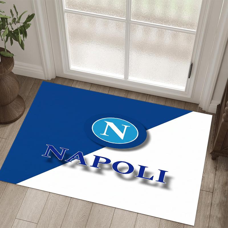 Napoli FC Design Crystal Velvet Carpet Cozy Non?Slip Printed Rug For Bedroom Living Room Entrance