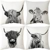 New Style Pillow Black and White Animal Cow Print Pillow Cover Geometric Abstract Sofa Pillow Cover Bedside Cushion