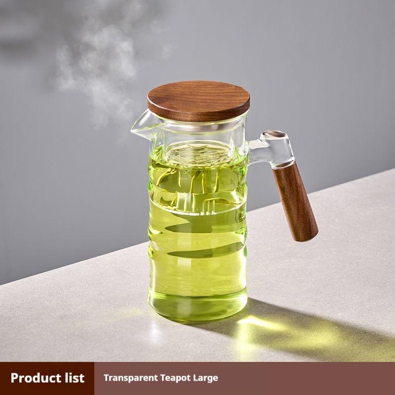 GIANXI Kuchyňské Průhledné Skleněné Šálky Dřevěná Rukojeť Hrnky na Kávu Nápojové Sklo Filtr Šálek na Čaj Přenosné Espresso Šálky Vánoční Dárky