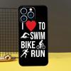 Schwimm Radlauf Triathlon Handyhülle Für iPhone 11 12 13 14 16 15 Pro Max Mini 7 8 Plus X XR XS Max Hülle
