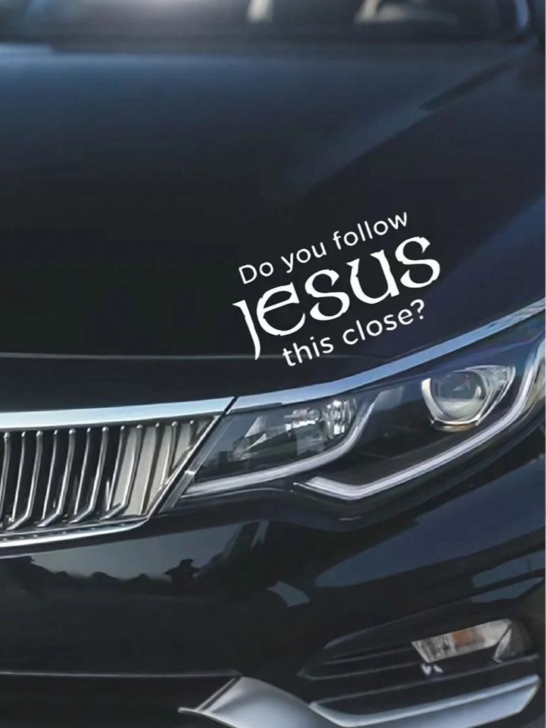 Are You That Close To Jesus? Reflective Vinyl Sticker - Matte, Irregular, PVC White Decal for Cars, Trucks, Walls & Laptops