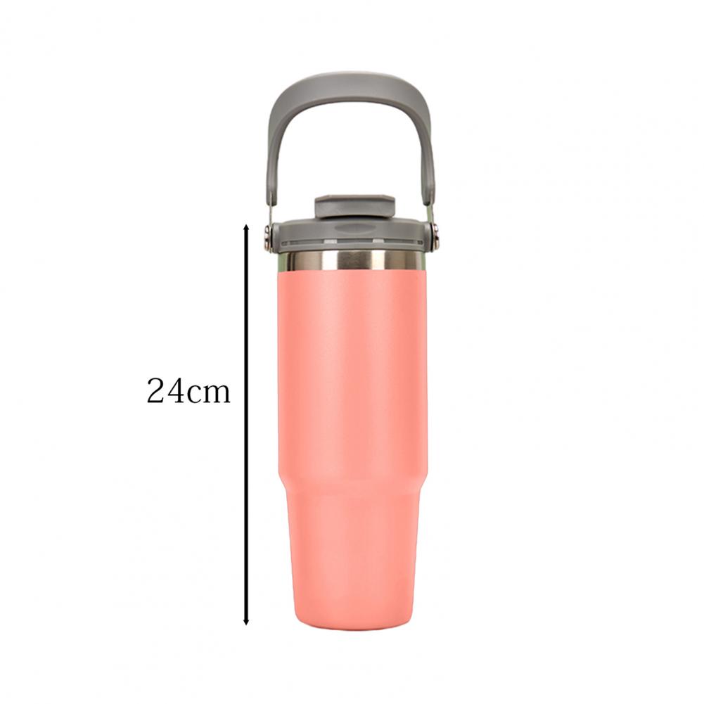 30oz Nerezová láhev na vodu Vakuově izolovaný hrnek s uchem Kelímek Kancelář Auto Cestovní hrnek Víčko Sportovní pitné doplňky