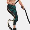 Under Armour Project Rock Printed Compression Capri Pants Women Bottoms Teal 1377954-722