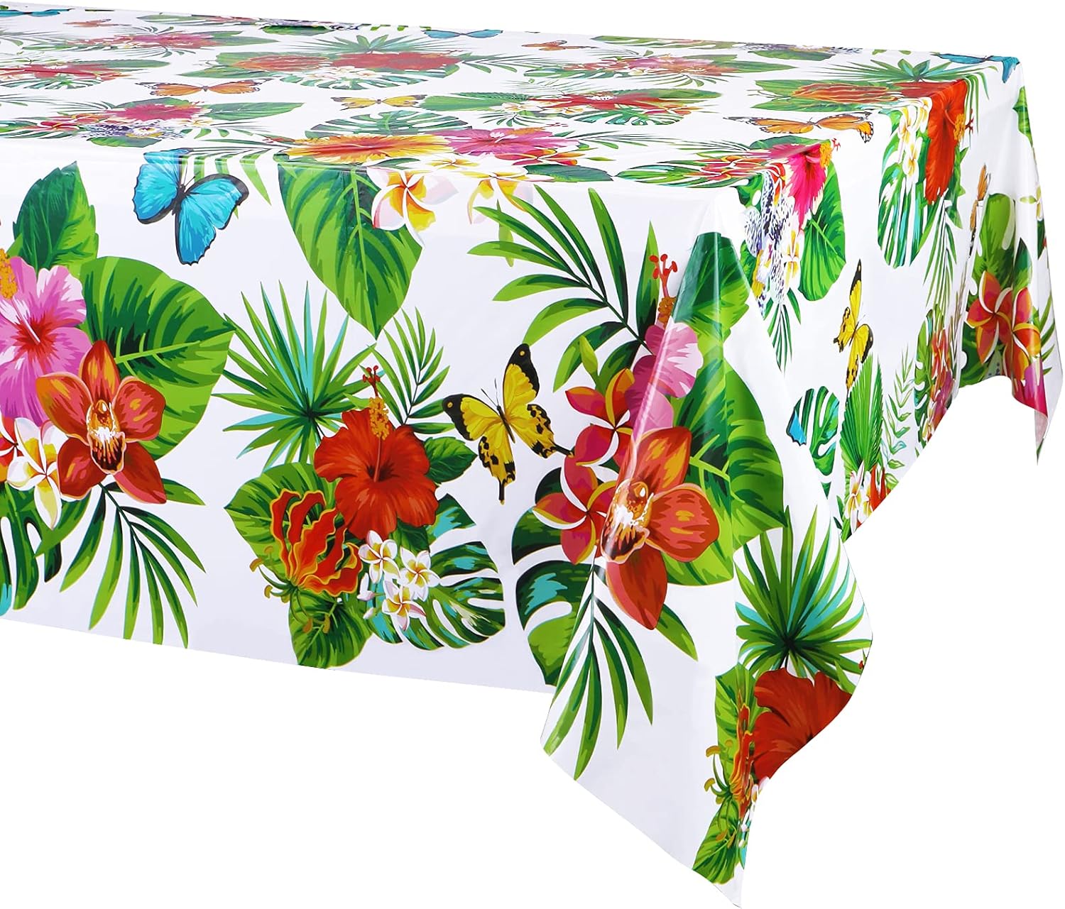 Hawaiiaanse Luau Tafelkleden Waterdichte Rechthoekige Tafelhoezen Zomer Tropische Palmbladeren Tafelkleed voor Keuken Eetkamer Buiten 140x180cm