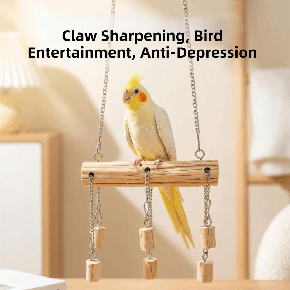 Suspension Bridges Parrot Wooden Swing Non-slip Parrot Play Stand Toy Cage Decoration