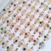 10 Pezzi Anello da Dito Doppio Strato con Zirconia di Cristallo Colorata Gioiello per Dita