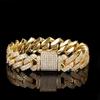 14mm Full Diamond Cuban Bracelet for Women Silver Plated Iced Out CZ Cuban Link Bracelet Fine Jewelry