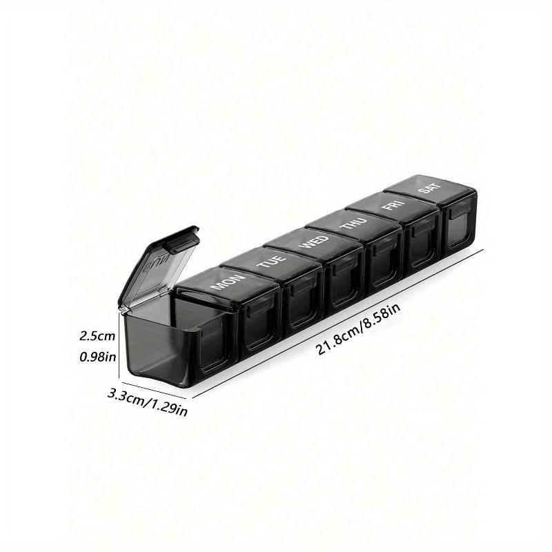 

Еженедельный органайзер для таблеток XL, 7-дневная большая таблетница, Очень большой ежедневный органайзер для лекарств, Дорожный контейнер для таблеток, Держатель для таблеток Black разноцветный