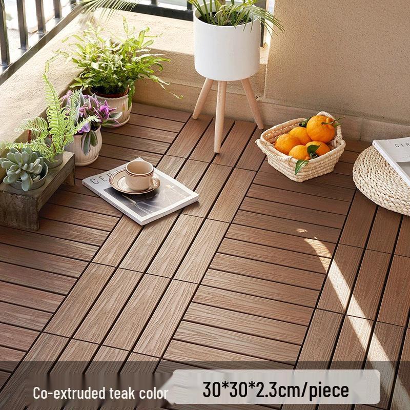Waterproof Anti-Corrosion Outdoor Wood-Plastic Garden Flooring for Easy Self-Laying 