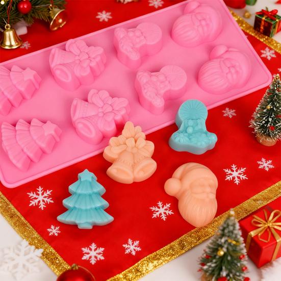Christmas Chocolate Molds Easy to Demold Silicone Candy Molds Santa Clause Christmas Tree Bell Shape