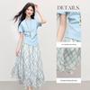 Women's French Style Summer T-shirt & Plaid Skirt Set