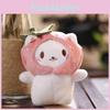 Adorable Plush Cat Toy With Cute Taiyaki Headgear Keychain Charm For Bags 12cm