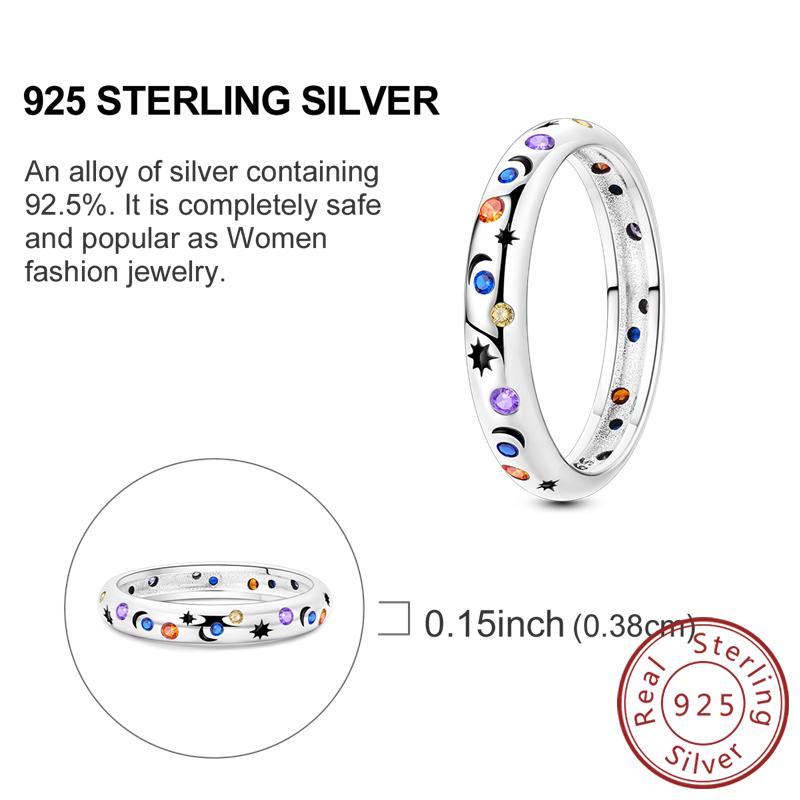 925 Silver Rings for Women Gold Shining Retro Heart Bow Star Ring Size 6 7 8 9 Wedding Anniversary Fashion Fine Jewelry